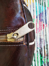 Load image into Gallery viewer, Hand Made Moroccan Pouf Dark Brown Natural Genuine Leather