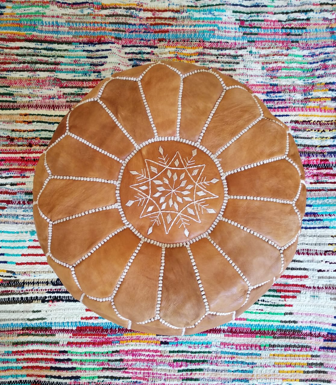 Tan moroccan shop pouf