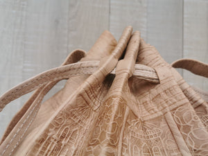 Large Beige Engraved Handmade Moroccan Leather Bag, Womens Leather Handbag